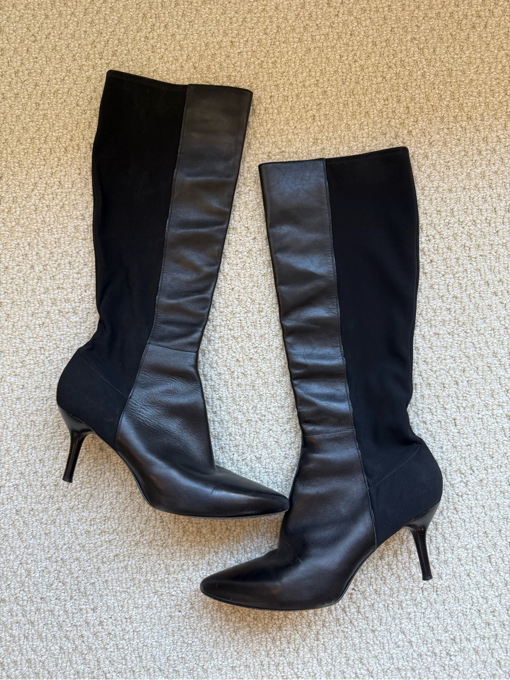 Via Spiga Tall Black Heeled Boots with leather size 10